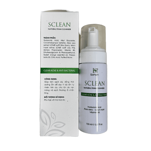 Sữa Rửa Mặt Sclean Natural Foam Cleanser SH Sohan Giúp Làm Sạch Sâu, Dưỡng Ẩm, Thông Thoáng Lỗ Chân Lông